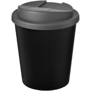 Americano® Espresso Eco 250 ml recycelter Isolierbecher mit auslaufsicherem Deckel – schwarz / grau