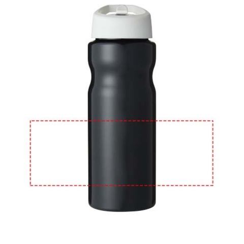 H2O Active® Base 650 ml Sportflasche mit Ausgussdeckel - schwarz / weiss – Bild 7