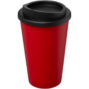 Americano® recycelter isolierter 350 ml Becher – rot / schwarz