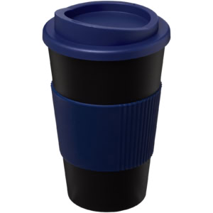 Americano® 350 ml Isolierbecher mit Schutzring – schwarz / blau