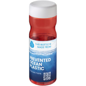 H2O Active® Eco Base 650 ml Sportflasche mit Drehdeckel - rot - Logo 1