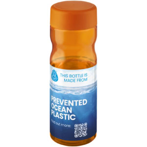 H2O Active® Eco Base 650 ml Sportflasche mit Drehdeckel - orange - Logo 1