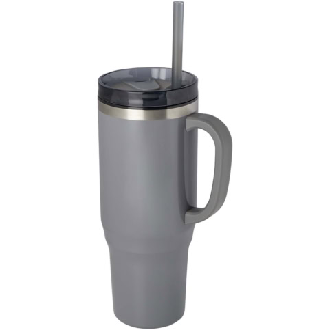 Melbourne 1200 ml RCS-zertifizierter Isolierbecher mit Strohhalm - grau - Hauptfoto