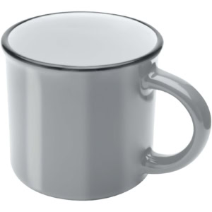 Bari Keramiktasse 240 ml mit glänzender Oberfläche – grau