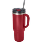 Melbourne 1200 ml RCS-zertifizierter Isolierbecher mit Strohhalm - rot - Hauptfoto