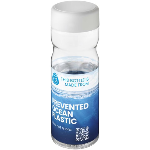 H2O Active® Eco Base 650 ml Sportflasche mit Drehdeckel - transparent - Logo 1