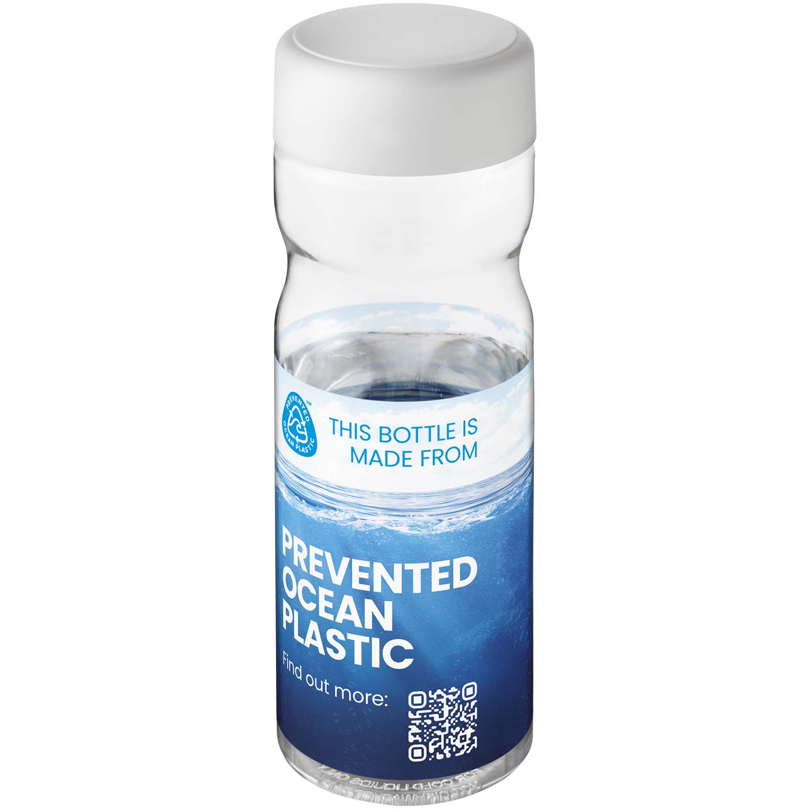 H2O Active® Eco Base 650 ml Sportflasche mit Drehdeckel - transparent - Logo 1