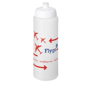 Baseline® Plus 750 ml Flasche mit Sportdeckel - transparent - Logo 1