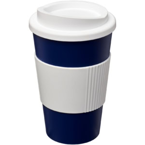 Americano® 350 ml Isolierbecher mit Schutzring – blau / weiss