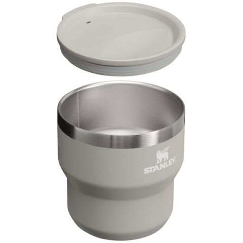 stapelbarer Camp Becher - grau - Logo 3