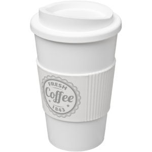 Americano® 350 ml Isolierbecher mit Schutzring - weiss - Logo 1
