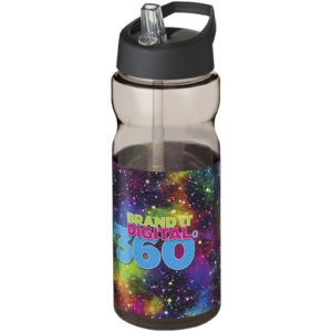 H2O Active® Base 650 ml Sportflasche mit Ausgussdeckel - charcoal - Logo 1