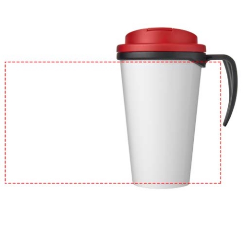 Brite-Ameriano® Grande 350 ml Isolierbecher mit auslaufsicherem Schraubverschluss - schwarz / rot – Bild 7