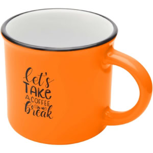 Bari Keramiktasse 240 ml mit glänzender Oberfläche - orange - Logo 1