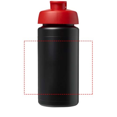 Baseline® Plus grip 500 ml Sportflasche mit Klappdeckel - schwarz / rot – Bild 4