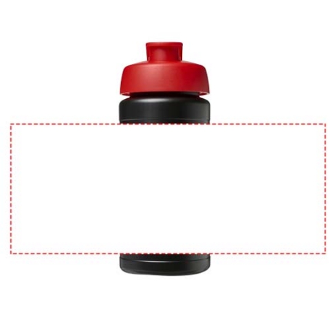 Baseline® Plus 500 ml Sportflasche mit Klappdeckel - schwarz / rot – Bild 6