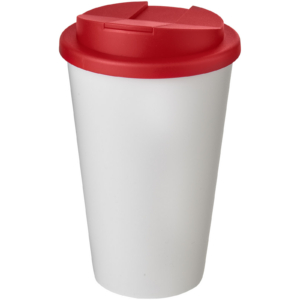 Americano® 350 ml Isolierbecher mit auslaufsicherem Schraubverschluss – weiss / rot