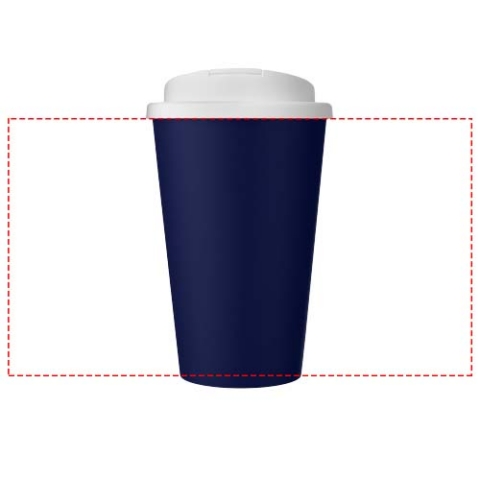 Americano® Eco 350 ml recycelter Becher mit auslaufsicherem Deckel - blau / weiss – Bild 8