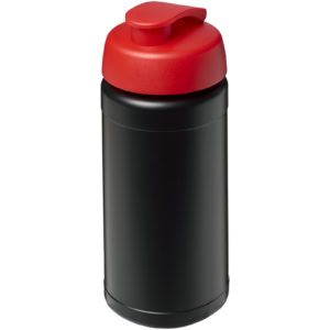 Baseline® Plus 500 ml Sportflasche mit Klappdeckel – schwarz / rot