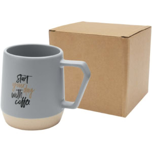 Dolce 300 ml matte Keramiktasse - grau - Logo 1