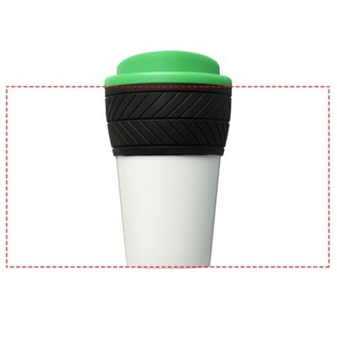 Brite-Americano® 350 ml Isolierbecher mit Schutzring Reifen-Design - grün – Bild 4