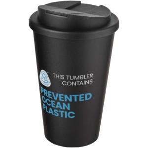 Americano® POP 350 ml isolierter Trinkbecher mit auslaufsicherem Deckel - schwarz - Logo 1