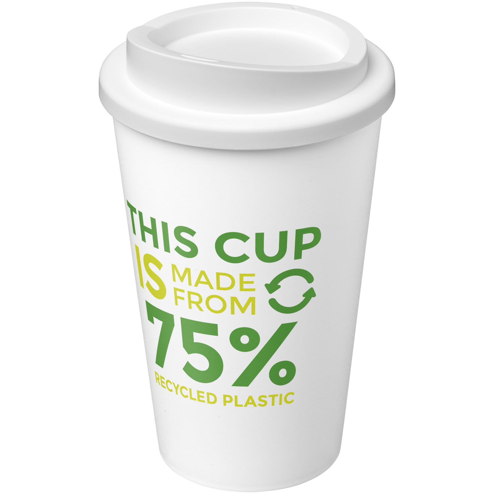 Americano® Eco 350 ml recycelter Becher - weiss - Logo 1