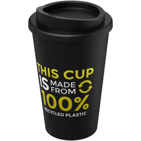 Americano® recycelter isolierter 350 ml Becher - schwarz - Logo 1