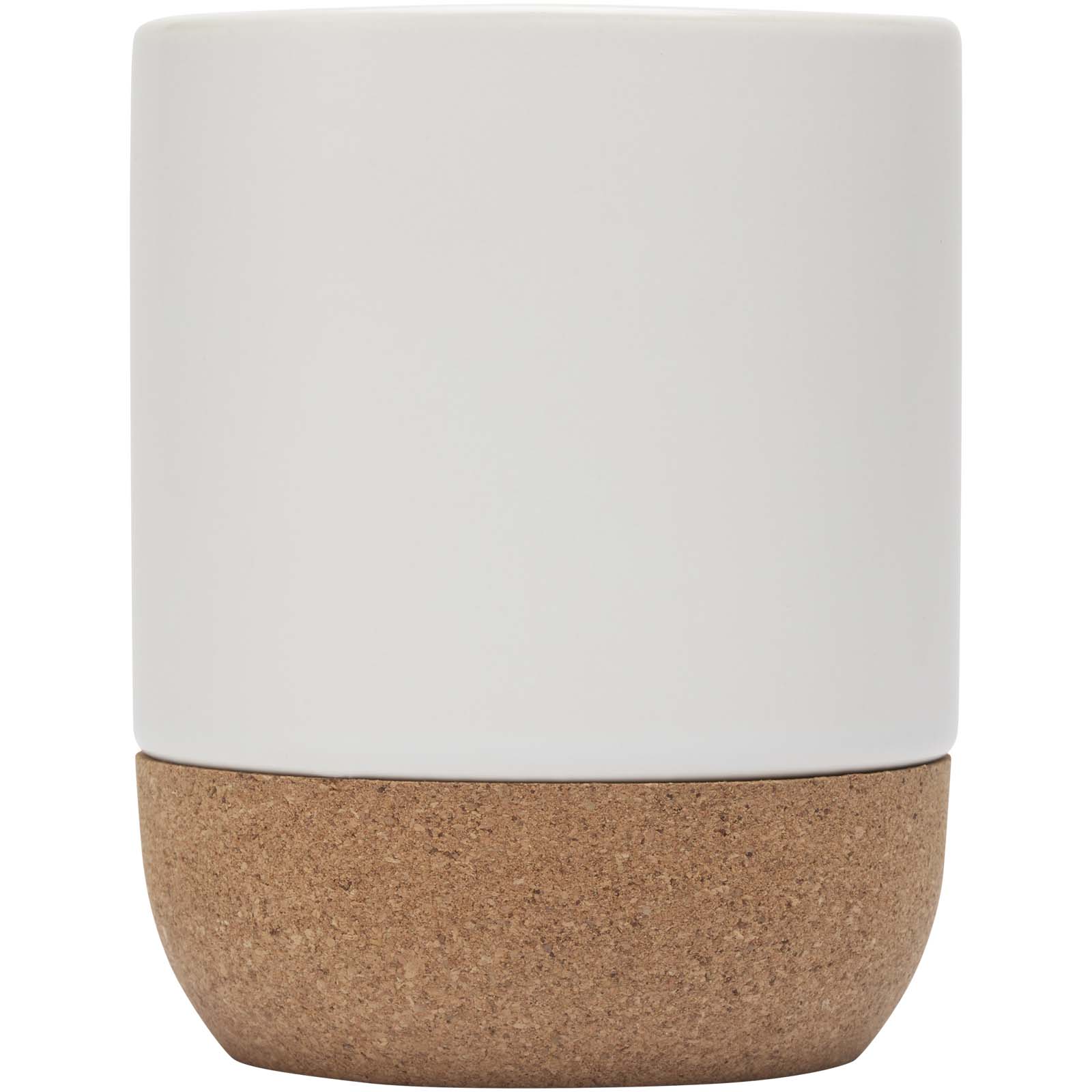 Bari 300 ml Sublimation Keramiktasse mit Korkdetails - weiss - Vorderseite