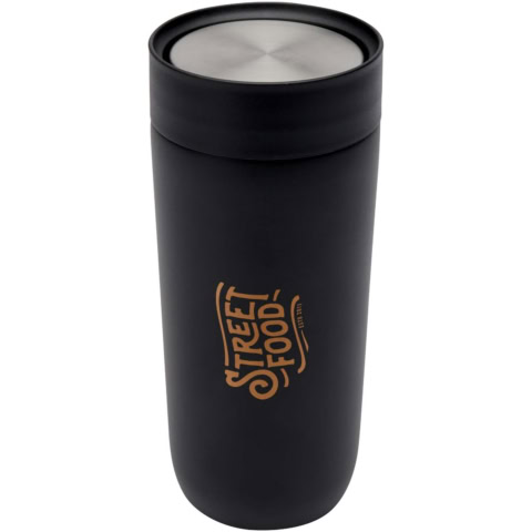 Camden 350 ml RCS-zertifizierter Becher aus Edelstahl mit Keramikauskleidung - schwarz - Logo 1