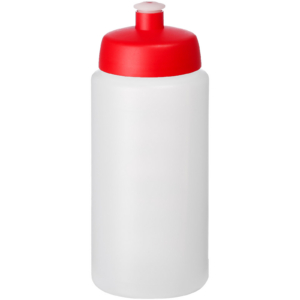 Baseline® Plus grip 500 ml Sportflasche mit Sportdeckel – transparent / rot