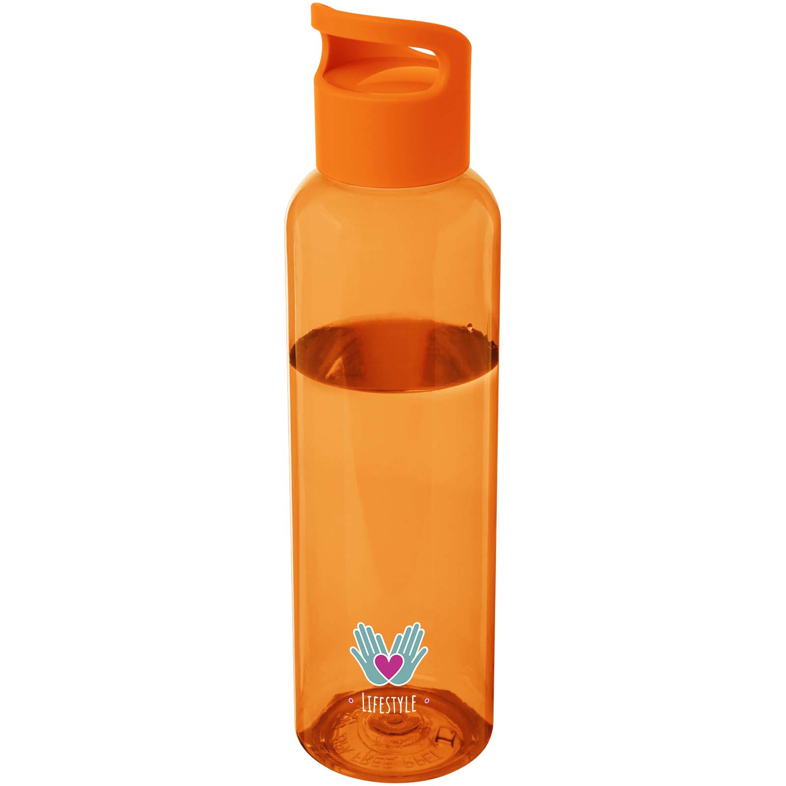 Sky 650 ml Sportflasche aus recyceltem Kunststoff - orange - Logo 1