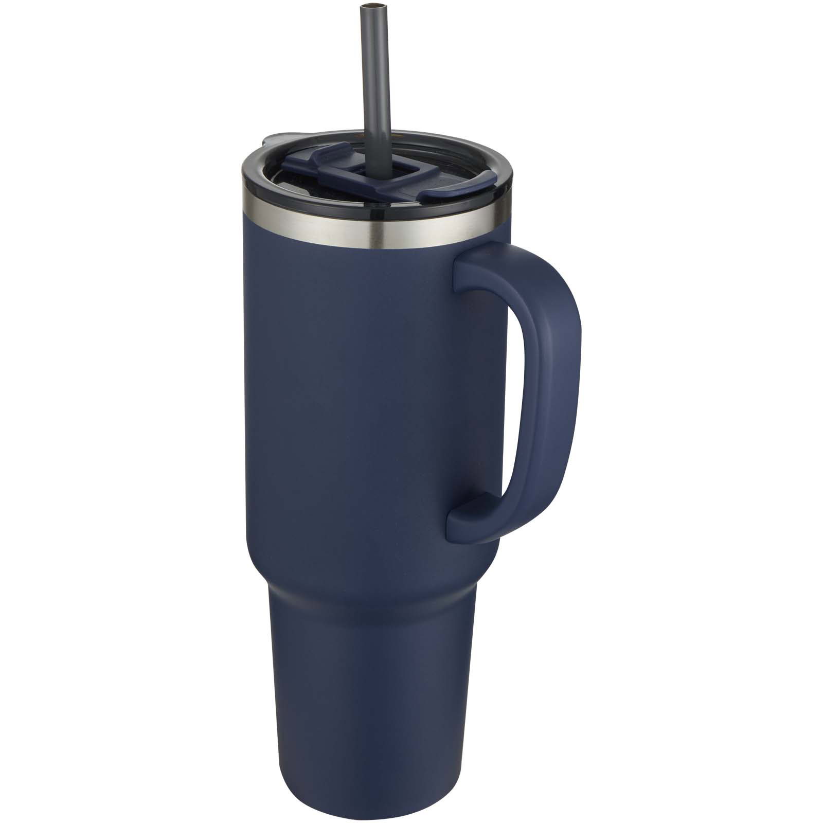 Sydney 1200 ml doppelwandiger RCS-zertifizierter Kupfer-Vakuum Isolierbecher mit Strohhalm - navy - Hauptfoto