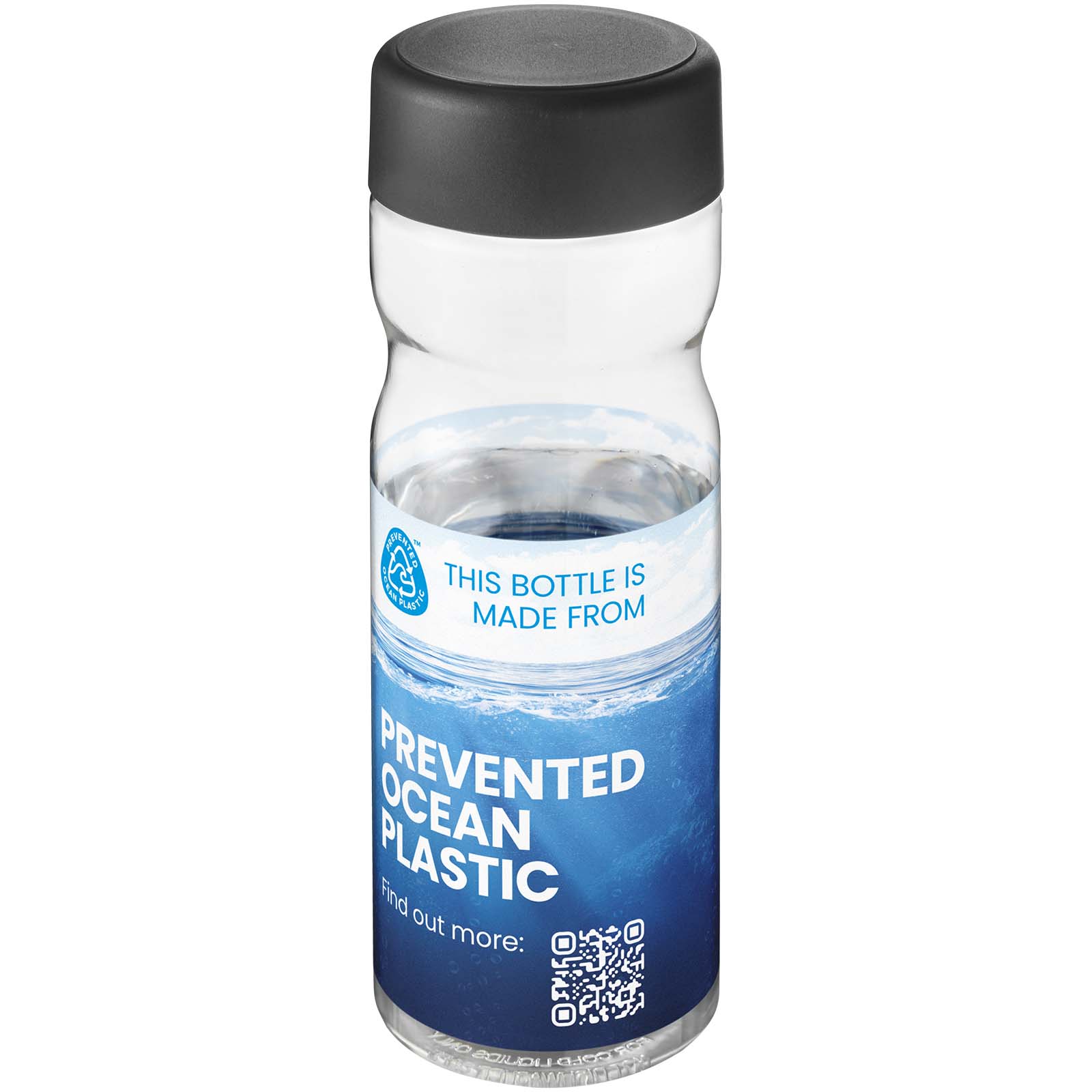 H2O Active® Eco Base 650 ml Sportflasche mit Drehdeckel - transparent - Logo 1