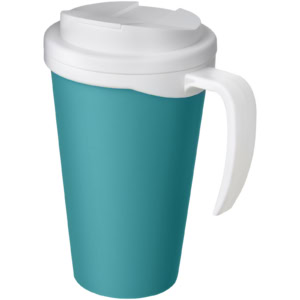 Americano® Grande 350 ml Isolierbecher mit auslaufsicherem Schraubverschluss – aquablau / weiss