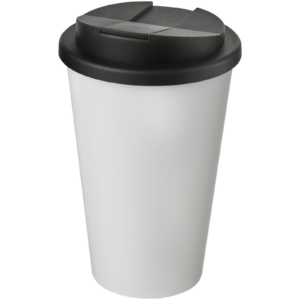 Americano® 350 ml Isolierbecher mit auslaufsicherem Schraubverschluss – weiss / schwarz