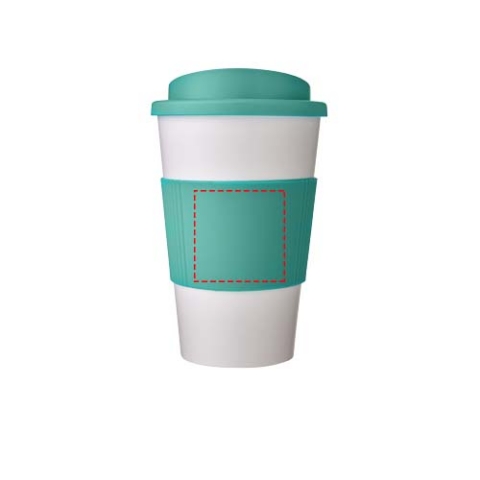 Americano® 350 ml Isolierbecher mit Schutzring - weiss / aquablau – Bild 6