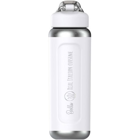 Stanley Classic Wellspring 710 ml isolierte Flasche aus recyceltem Edelstahl - weiss - Logo 1