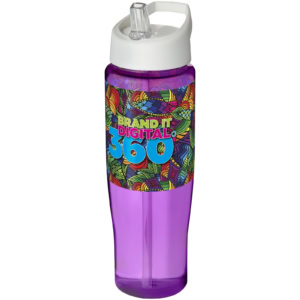 H2O Active® Tempo 700 ml Sportflasche mit Ausgussdeckel - lila - Logo 1