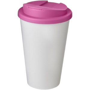 Americano® 350 ml Isolierbecher mit auslaufsicherem Schraubverschluss – weiss / magenta