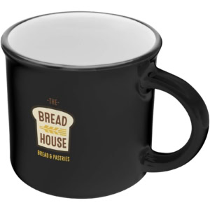 Bari Keramiktasse 240 ml mit glänzender Oberfläche - schwarz - Logo 1