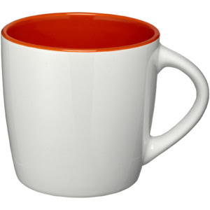 Aztec 340 ml Keramiktasse – weiss / orange
