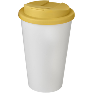 Americano® 350 ml Isolierbecher mit auslaufsicherem Schraubverschluss – weiss / gelb