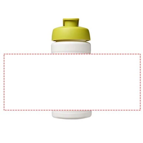Baseline® Plus 500 ml Sportflasche mit Klappdeckel - weiss / limone – Bild 6