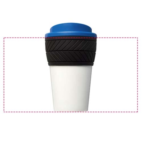 Brite-Americano® 350 ml Isolierbecher mit Schutzring Reifen-Design - mittelblau – Bild 4