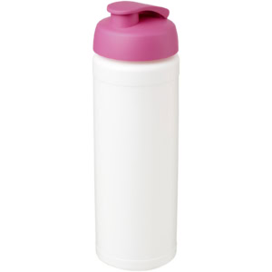 Baseline® Plus grip 750 ml Sportflasche mit Klappdeckel – weiss / rosa