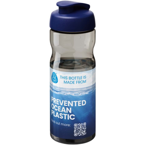 H2O Active® Eco POP Base 650 ml Sportflasche mit Klappdeckel - kohle - Logo 1