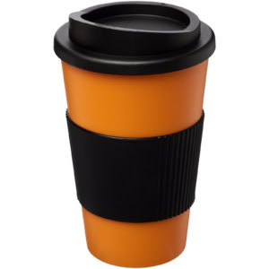 Americano® 350 ml Isolierbecher mit Schutzring – orange / schwarz