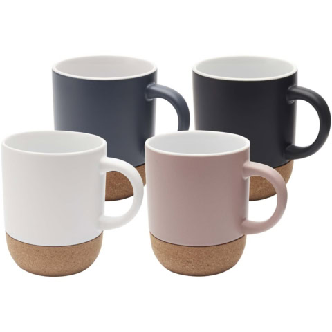 Billie 300 ml Keramiktasse mit Korkdetails - weiss - Gruppe