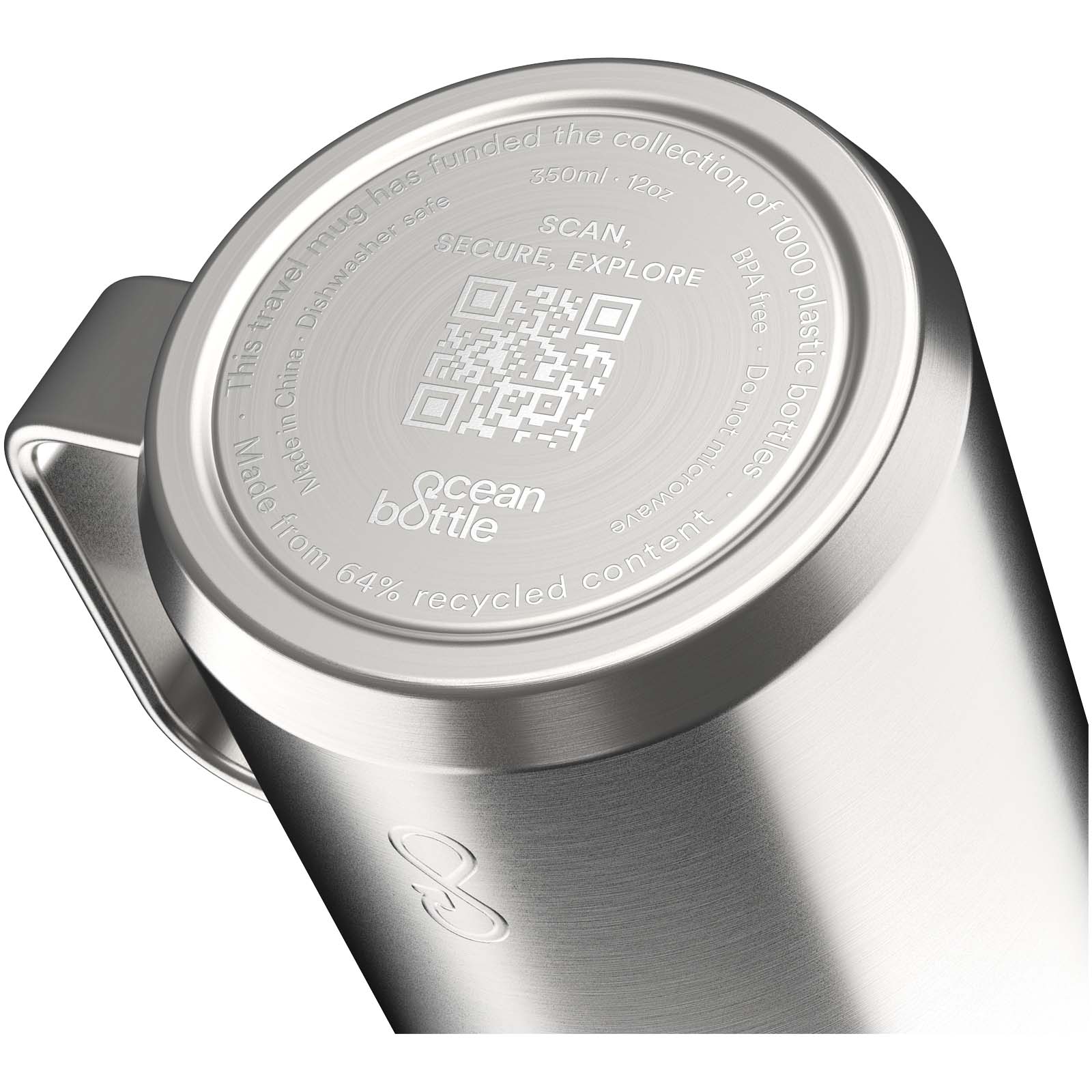 Ocean Bottle 350 ml vakuumisolierter Reisebecher - edelstahl grau - Detail 1